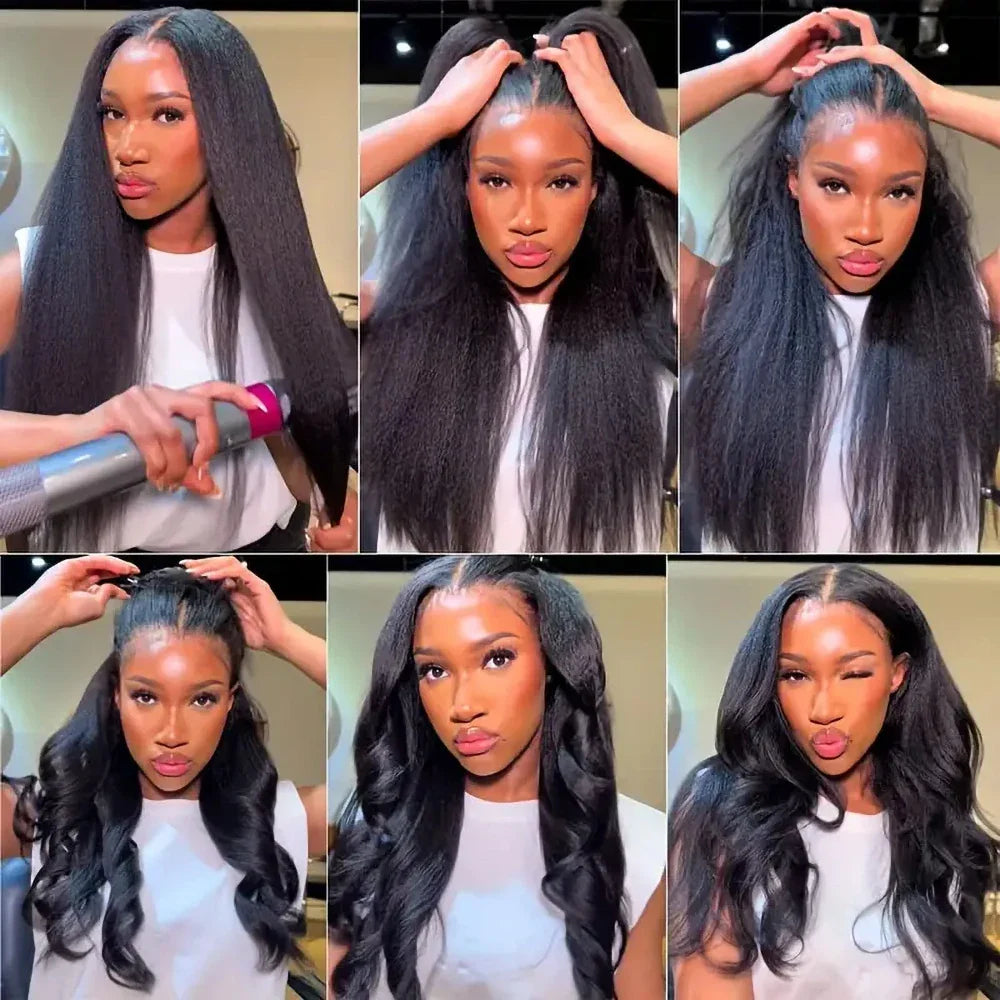 30 32 Inch 13x6 Hd Lace Frontal Wig Human Hair Kinky Straight Wig
