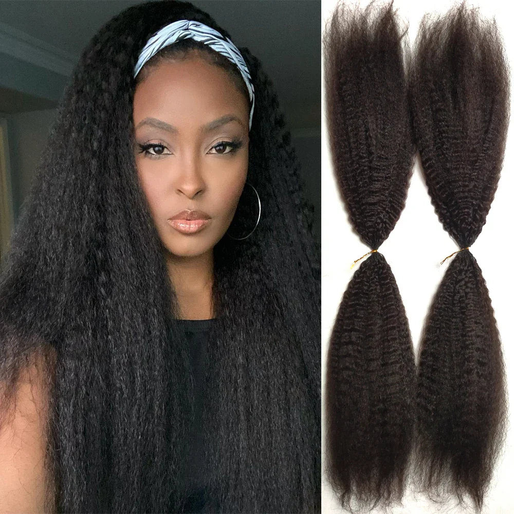 Kinky Straight Crochet Human Hair Extensions Knotless Pre-Separated Crochet Hair