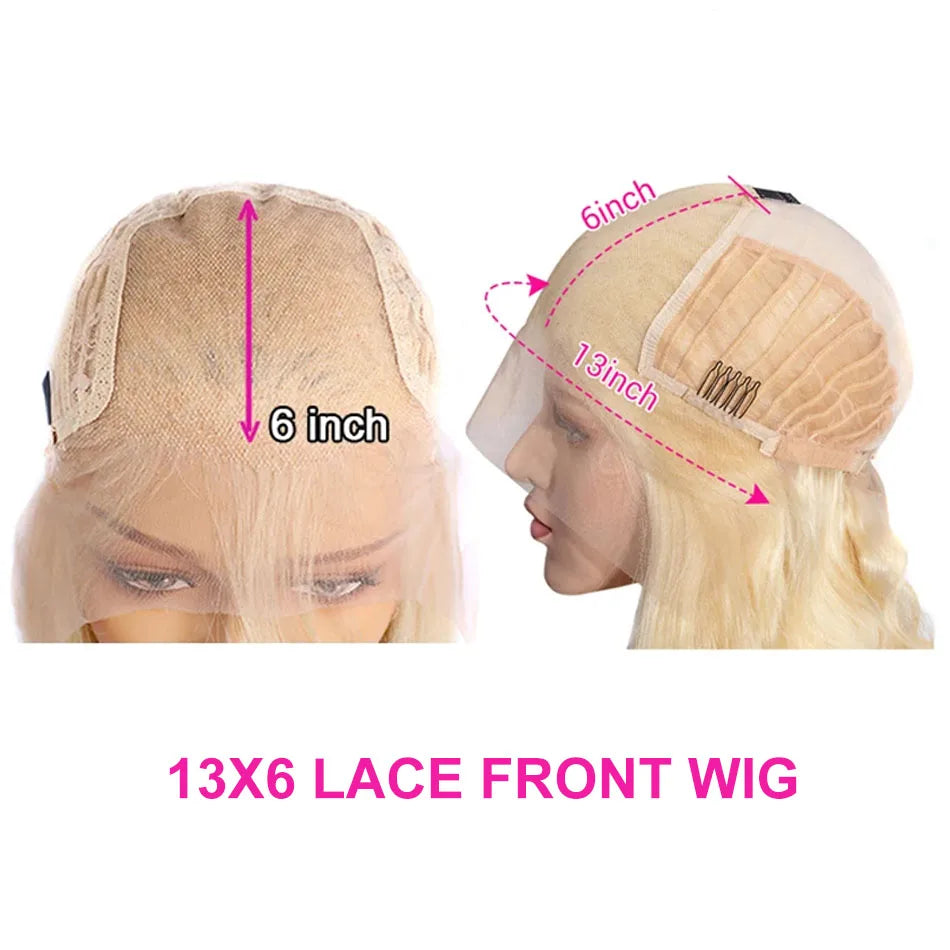 13x6 HD Transparent 613 Blonde Lace Frontal Human Hair Wigs
