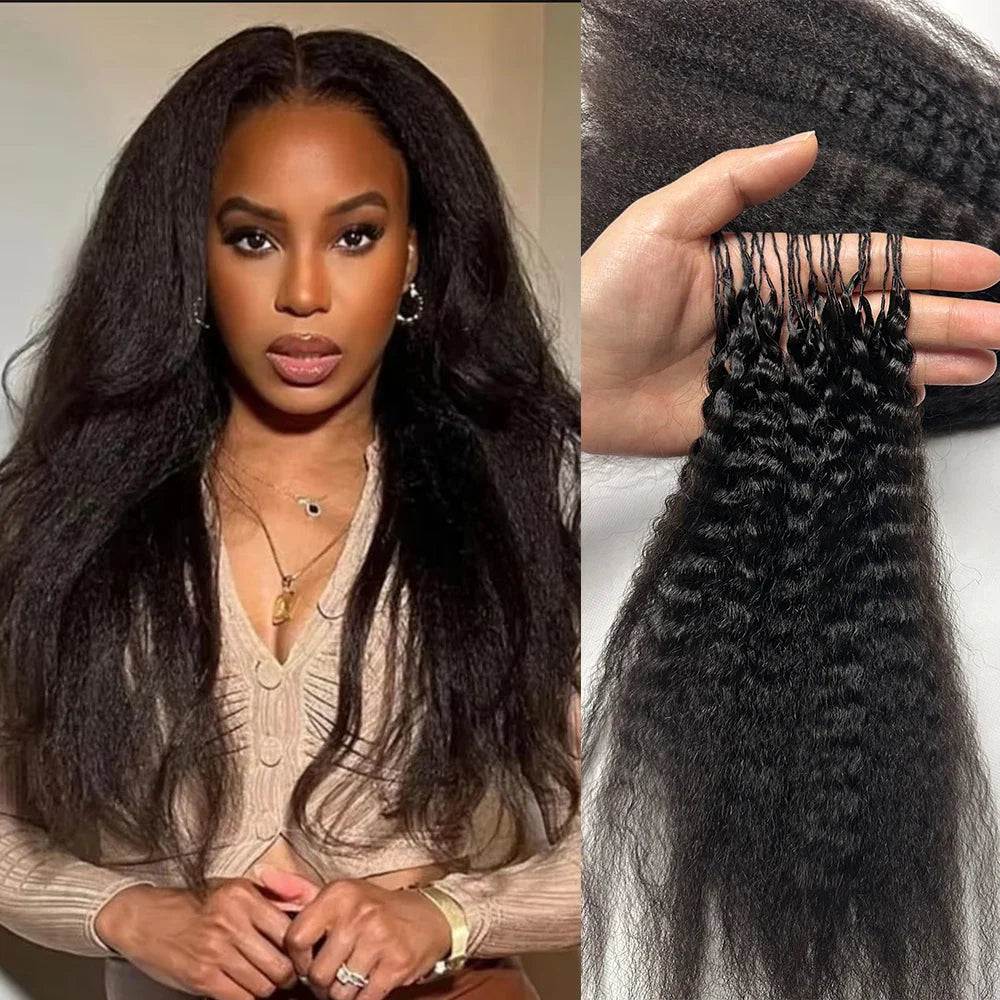 Kinky Straight Crochet Human Hair Extensions Knotless Pre-Separated Crochet Hair