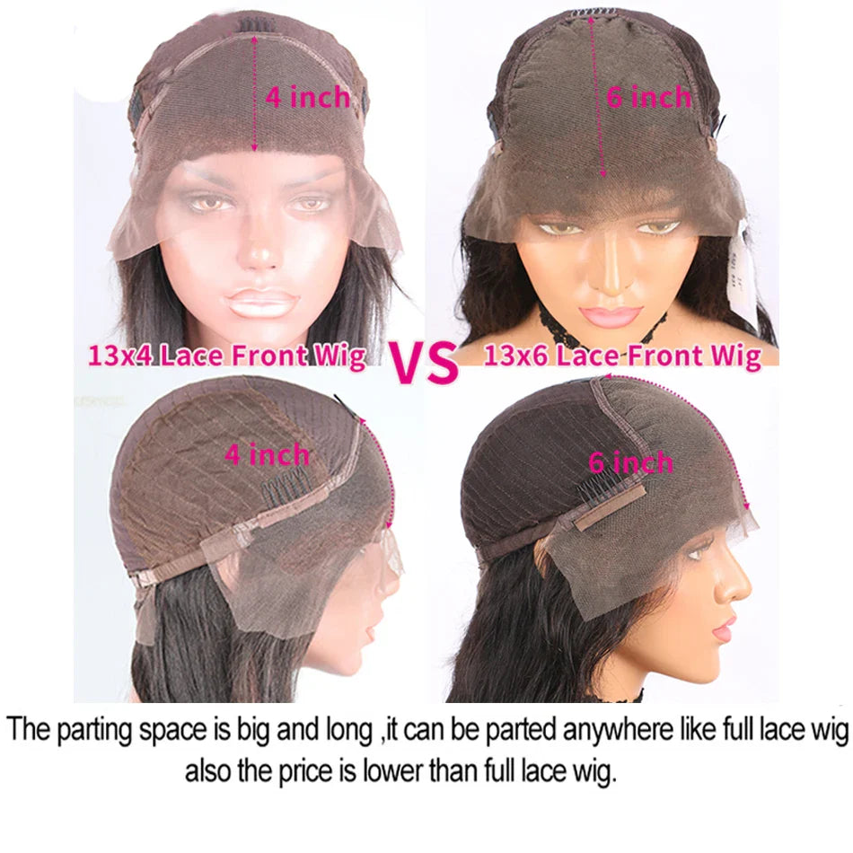 13x6 HD Lace Frontal Wigs Brazilian Straight Human Hair Wigs For Women Pre Plucked HD Transparent Lace Front Human Hair Wigs