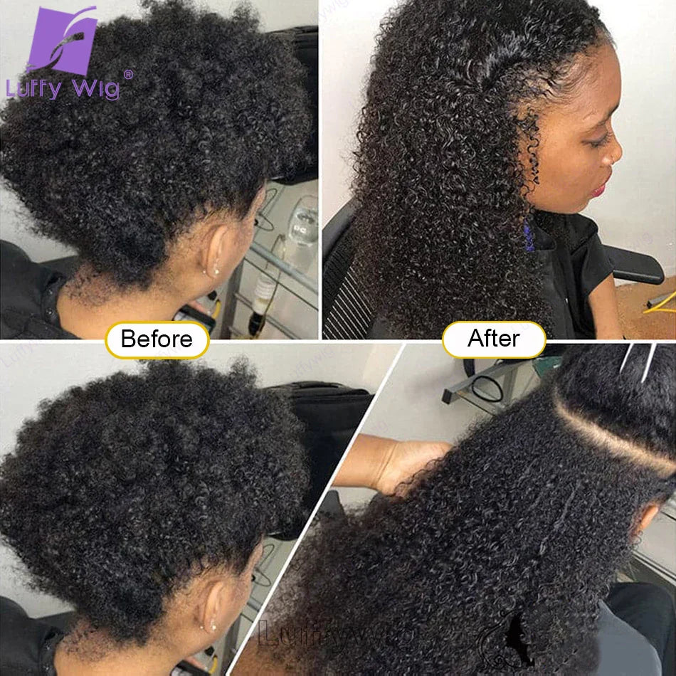 3C 4A Afro Kinky Curly Microlinks Hair Extensions For Black Women Double Drawn
