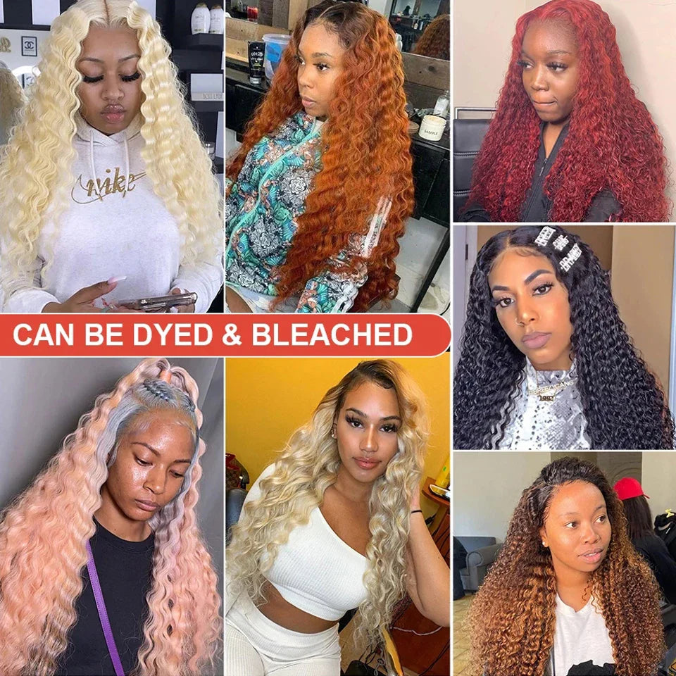 42 Inch Curly wigs Deep Wave Frontal Wig 13x6 Hd Lace Frontal Wig