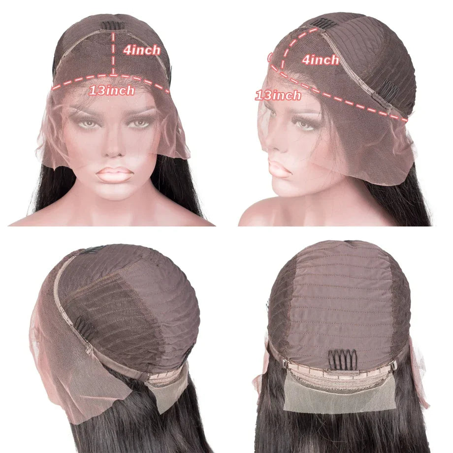 Hot Red Bone Straight 13x4 HD Transparent Lace Front Human Hair