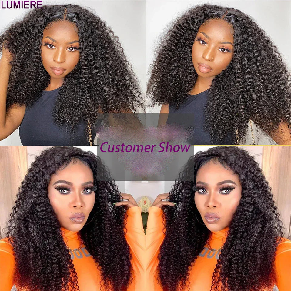 12A Afro Kinky Curly Human Hair 1/3/4 Bundles Deal 30 40 Inch Loose Deep  Curly Bundle HAIR