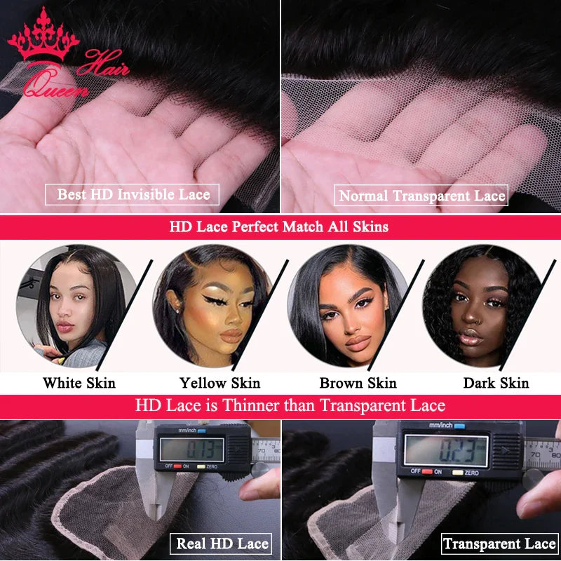 Queen Hair Loose Deep Real HD Lace Wig Raw Hair Pre Plucked