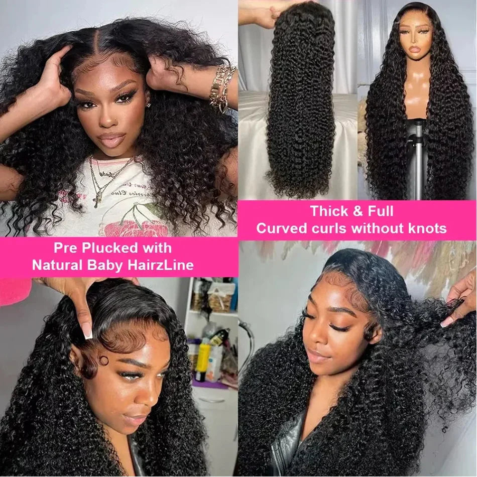 Wear and Go Glueless Wigs Deep Wave Human Hair Pre Plucked 13x4 Wet and Wavy Kinky