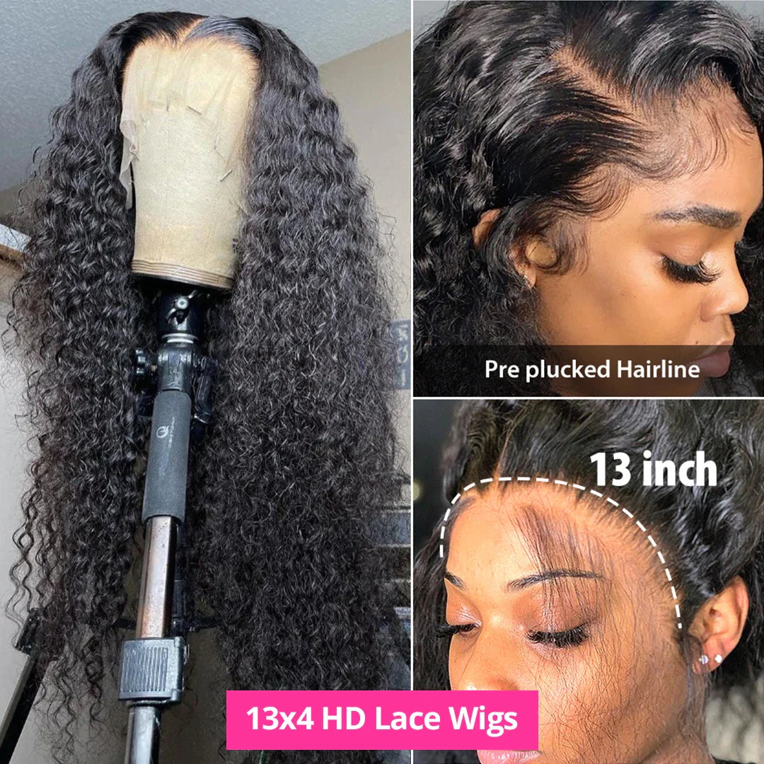 42 Inch Curly wigs Deep Wave Frontal Wig 13x6 Hd Lace Frontal Wig