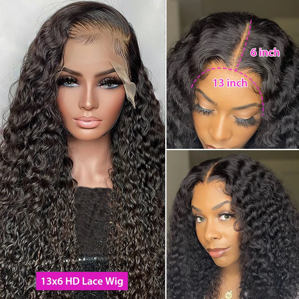 42 Inch Curly wigs Deep Wave Frontal Wig 13x6 Hd Lace Frontal Wig