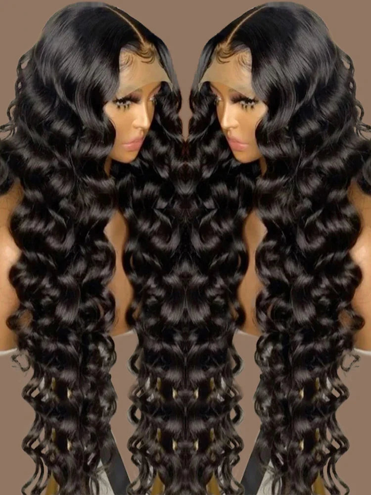 40 Inch Loose Deep Wave Lace Front Human Hair Wig Brazilian Nature Wave Curly Wigs Human Hair