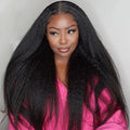 30 32 Inch 13x6 Hd Lace Frontal Wig Human Hair Kinky Straight Wig