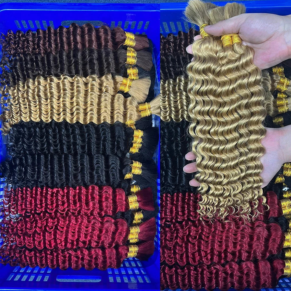 Deep Wave Bulk Human Hair for Braiding No Weft Human Braiding Hair