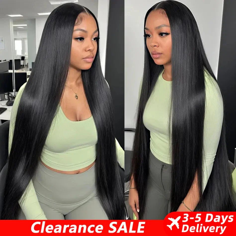 13x6 HD Lace Frontal Wigs Brazilian Straight Human Hair Wigs For Women Pre Plucked HD Transparent Lace Front Human Hair Wigs
