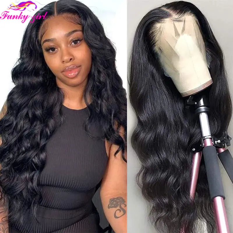 Highlight Body Wave Wig Human Hair Lace Front Wigs 4/27 Honey Blonde Body Wavy Lace Human Hair