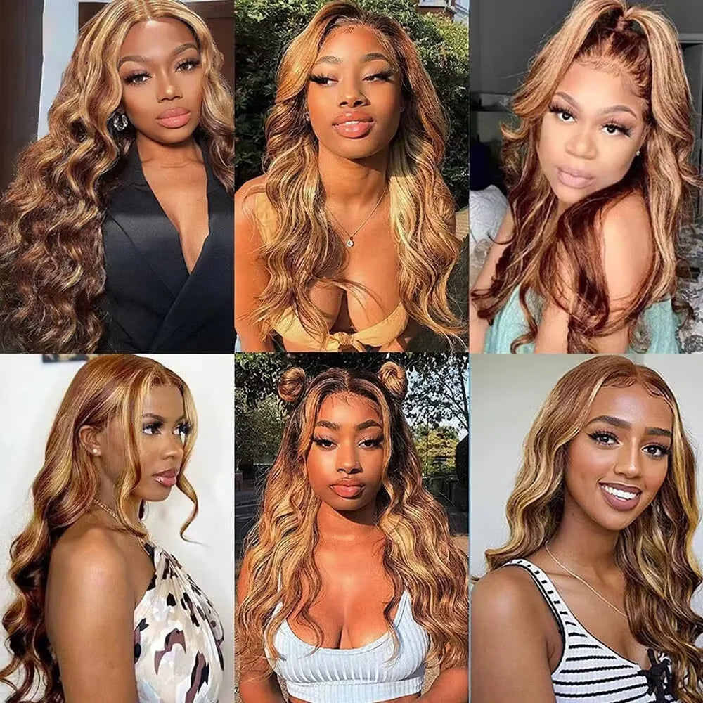 16A Highlight Ombre Body Wave Bundles Human Hair