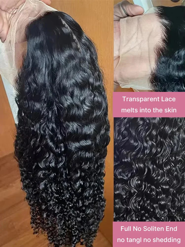300 High Density HD 13x6 Deep Wave Lace Frontal Wigs 40 50 Inch Jerry Curly Human Hair Wigs