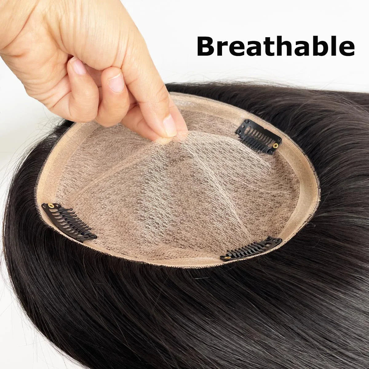 Woman Topper Human Hair Silk Base Topper Breathable Natural Scalp Top Virgin European Human Hair