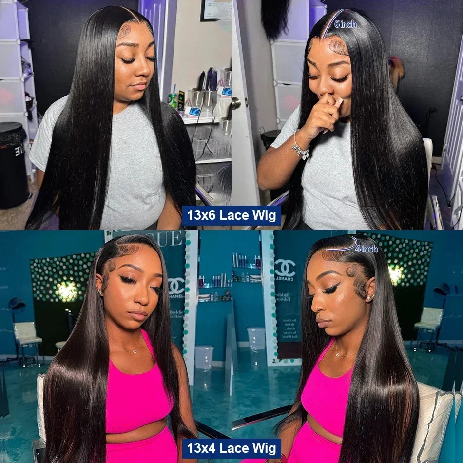 Hair 13x6 HD Lace 13x4 Transparent Frontal Wigs Pre Plucked For Black Women