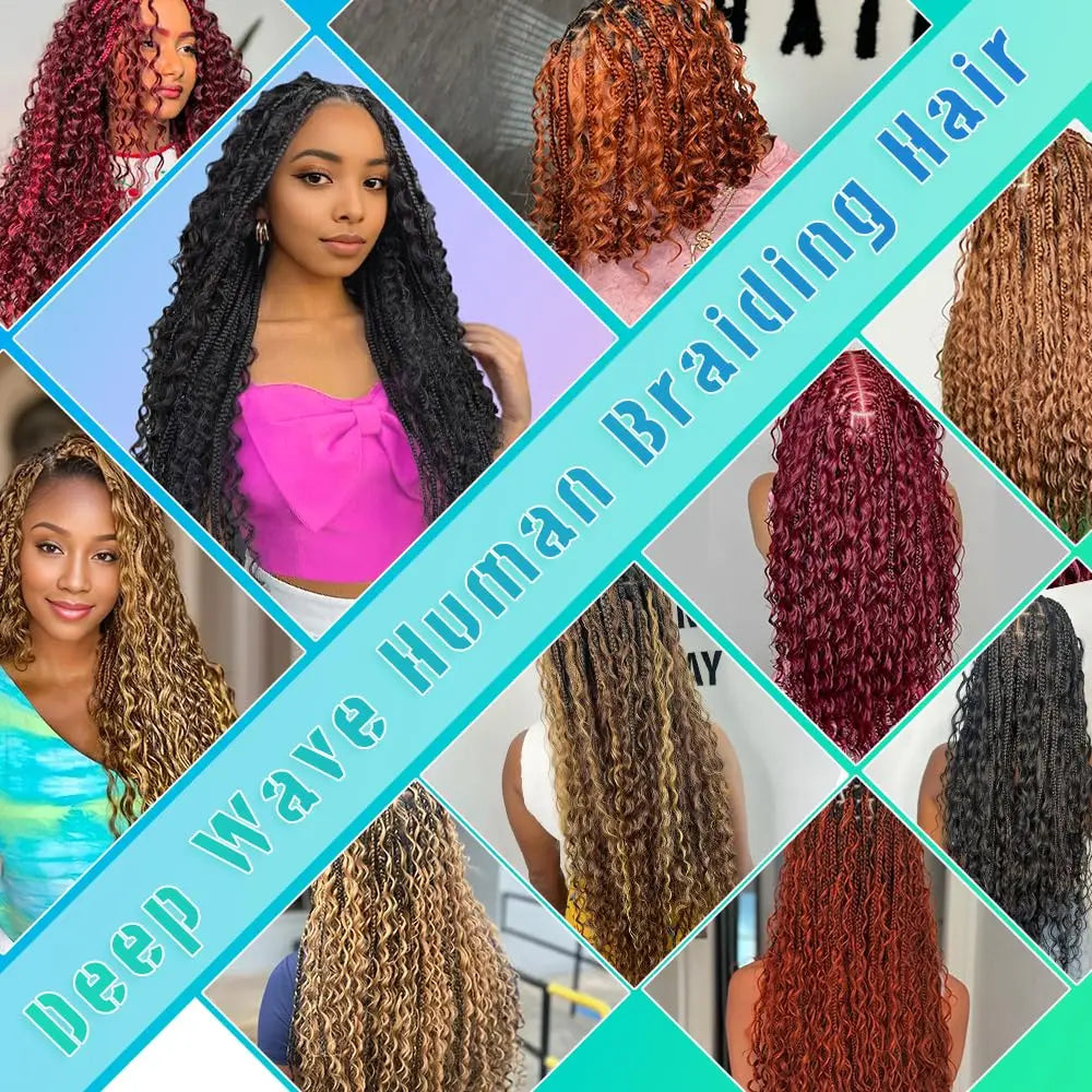 P4/27 Highligt Deep Wave Bulk Human Hair Braiding Blonde Curly Brazilian Human Hair