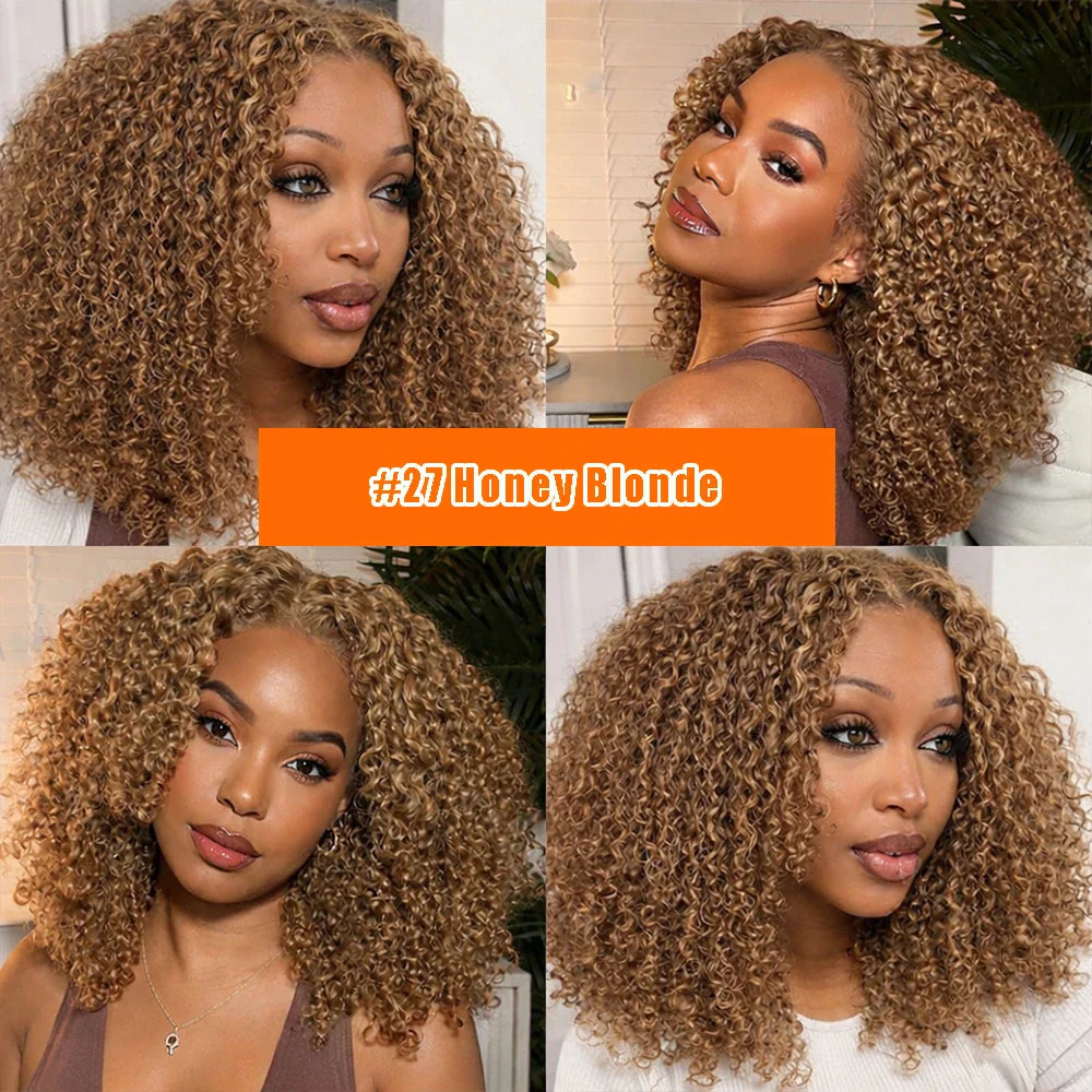 Curly Feather Miracle Knots Crochet Braid Human Hair #27 Blonde Knotless Small