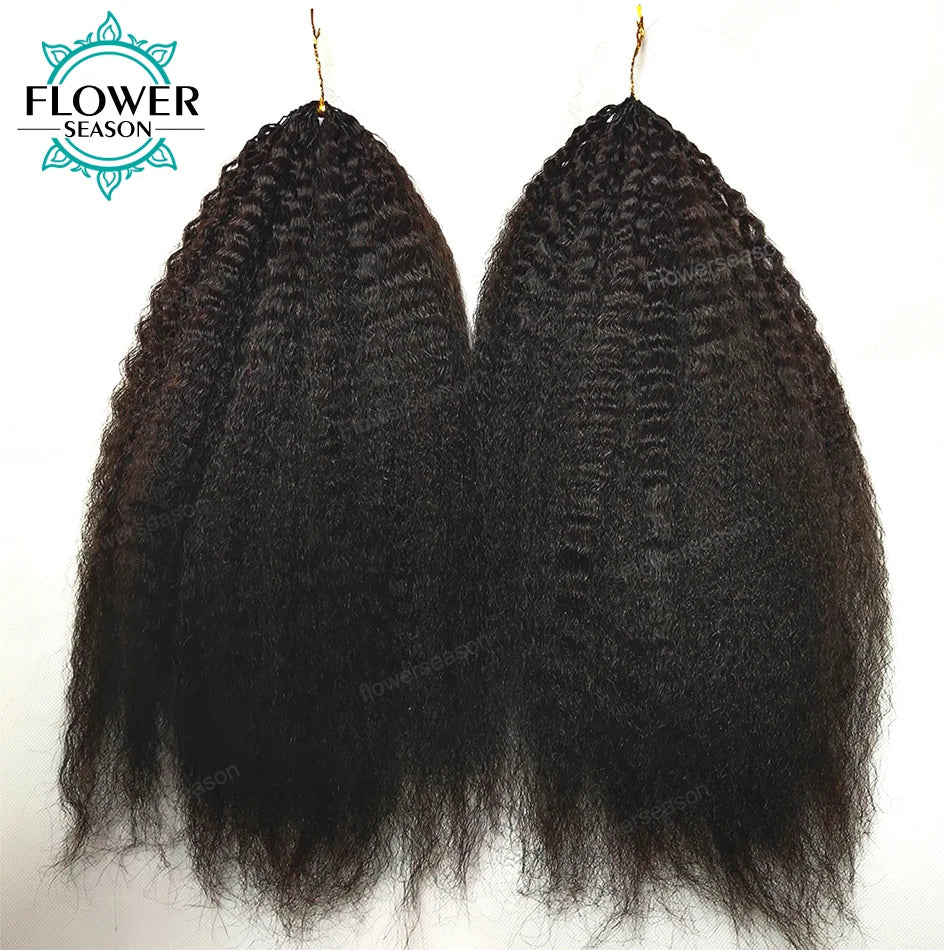 Kinky Straight Crochet Human Hair Extensions Knotless Pre-Separated Crochet Hair
