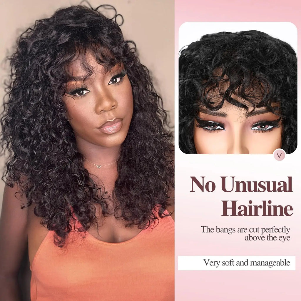 Long Water Wave Wigs For Black Women Malaysian Curly Human Hair Wigs