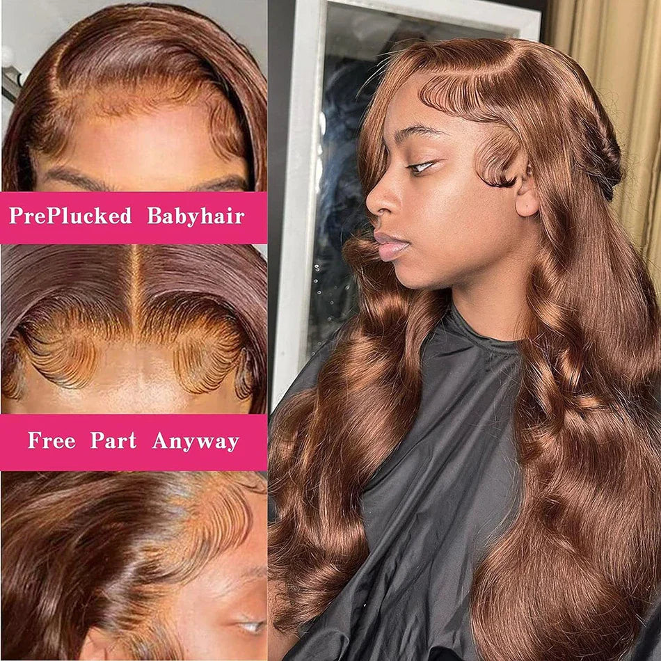 13x4 Brown Lace Front Human Hair Wigs