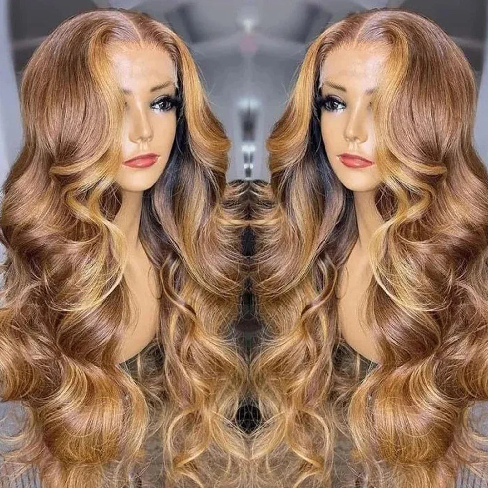 Highlight Wig Human Hair 13x4 Colored Honey Blonde Lace Front Human Hair Wigs For Women Ombre Body Wave 13x6 Hd Lace Frontal Wig