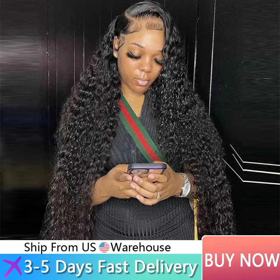 42 Inch Curly wigs Deep Wave Frontal Wig 13x6 Hd Lace Frontal Wig