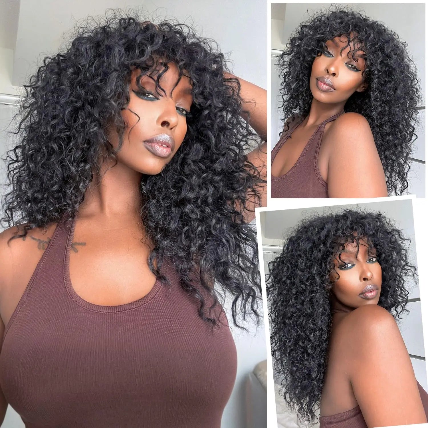 Long Water Wave Wigs For Black Women Malaysian Curly Human Hair Wigs
