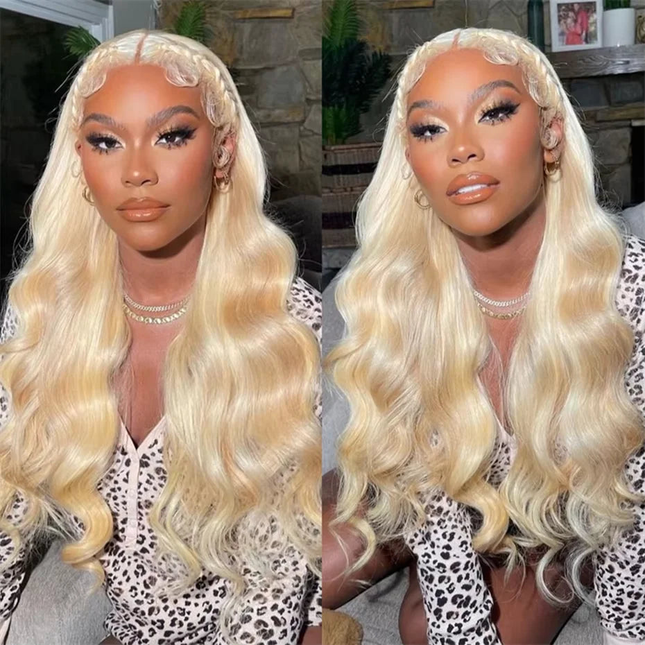 13x6 Silver Grey Straight Lace Front Human Hair Wigs Pre Plucked 613