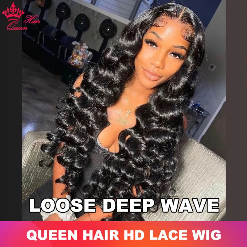 Queen Hair Loose Deep Real HD Lace Wig Raw Hair Pre Plucked