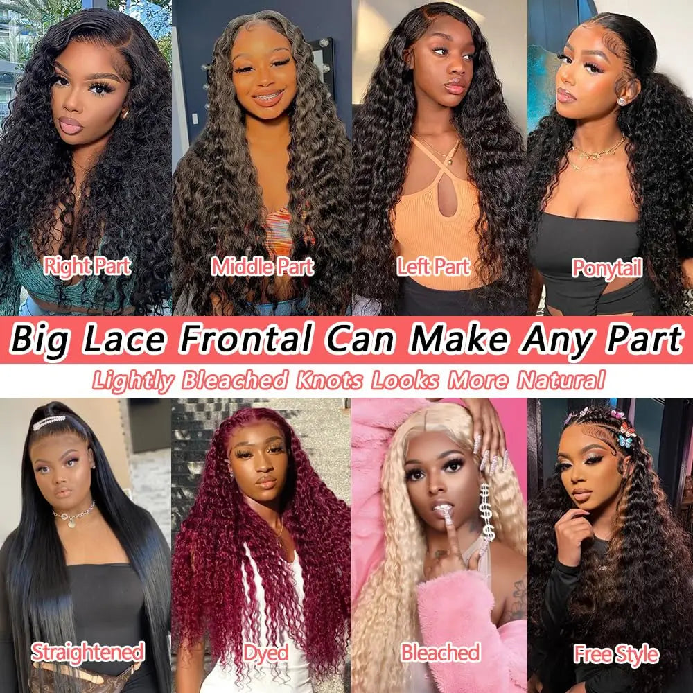 13x6 Hd Frontal Human Hair Pre-plucked Lace Brazilian Water Wave With Hd 13x4 Front Wig