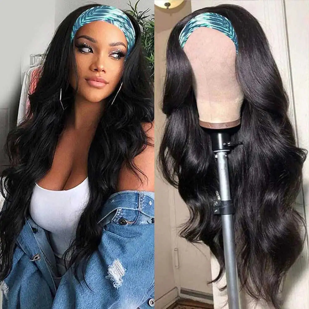 30 40 Inch Headband Wig Human Hair Body Wave Wig 200% Density Remy Human Hair Wigs