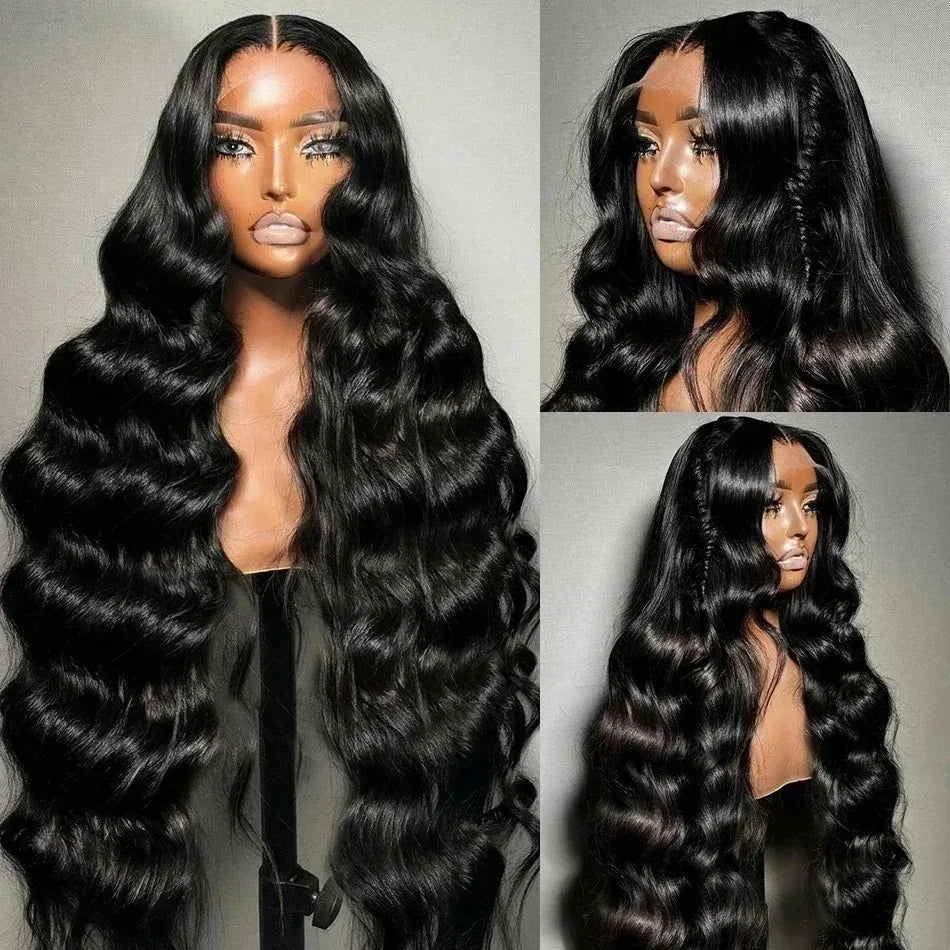 Body Wave Lace Front Human Hair Wig 30 36 40 Inches 200 Density Brazilian Remy 13x6 Transparent Hd Lace